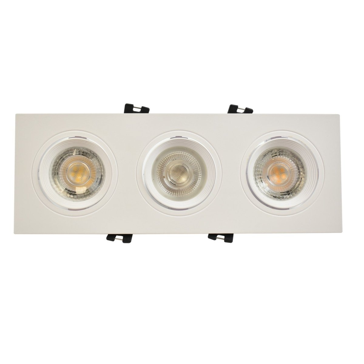 Aro downlight basculante para tres bombillas GU10/MR16 - Corte 75 x 235 mm - Barcelona Led-