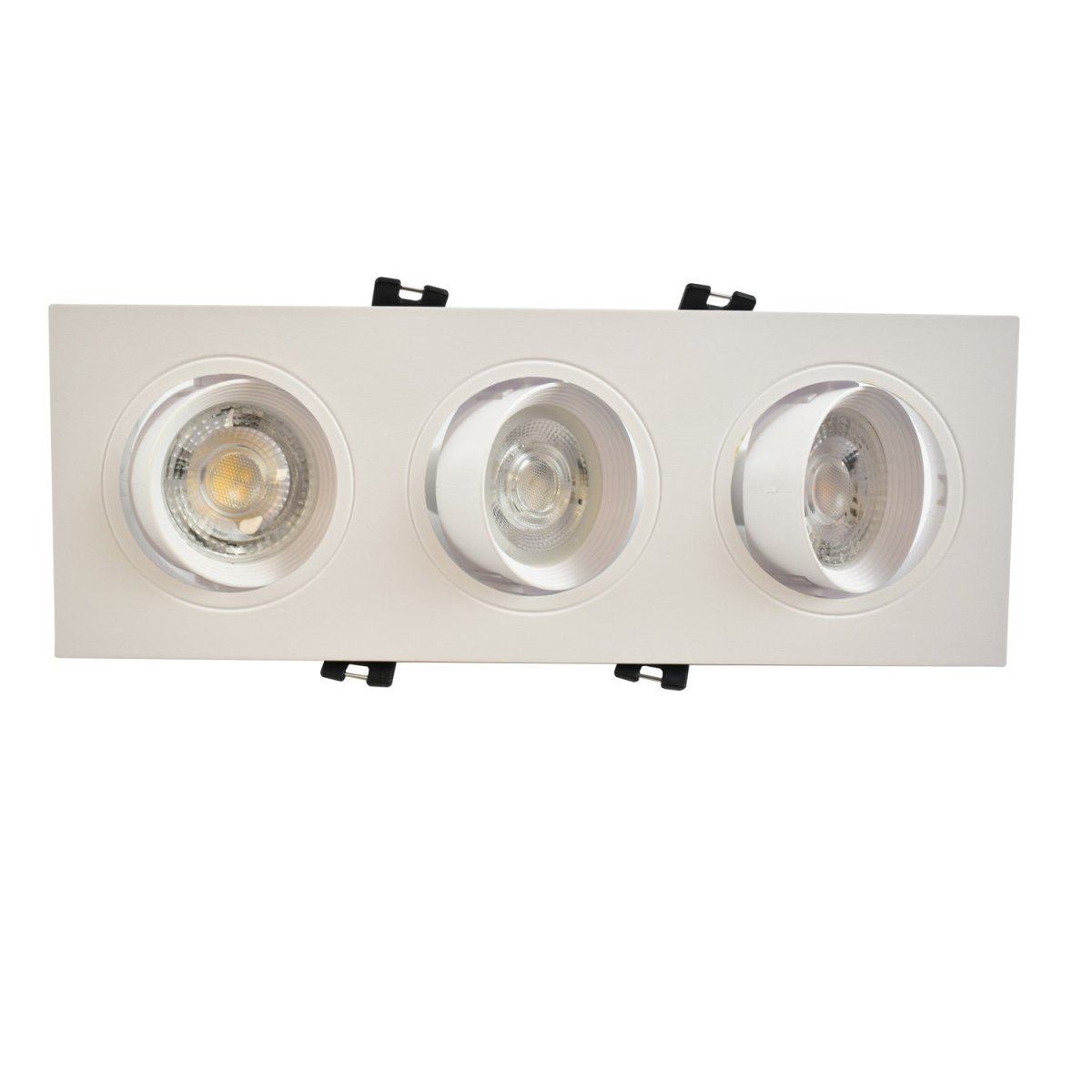 Aro downlight basculante para tres bombillas GU10/MR16 - Corte 75 x 235 mm - Barcelona Led-