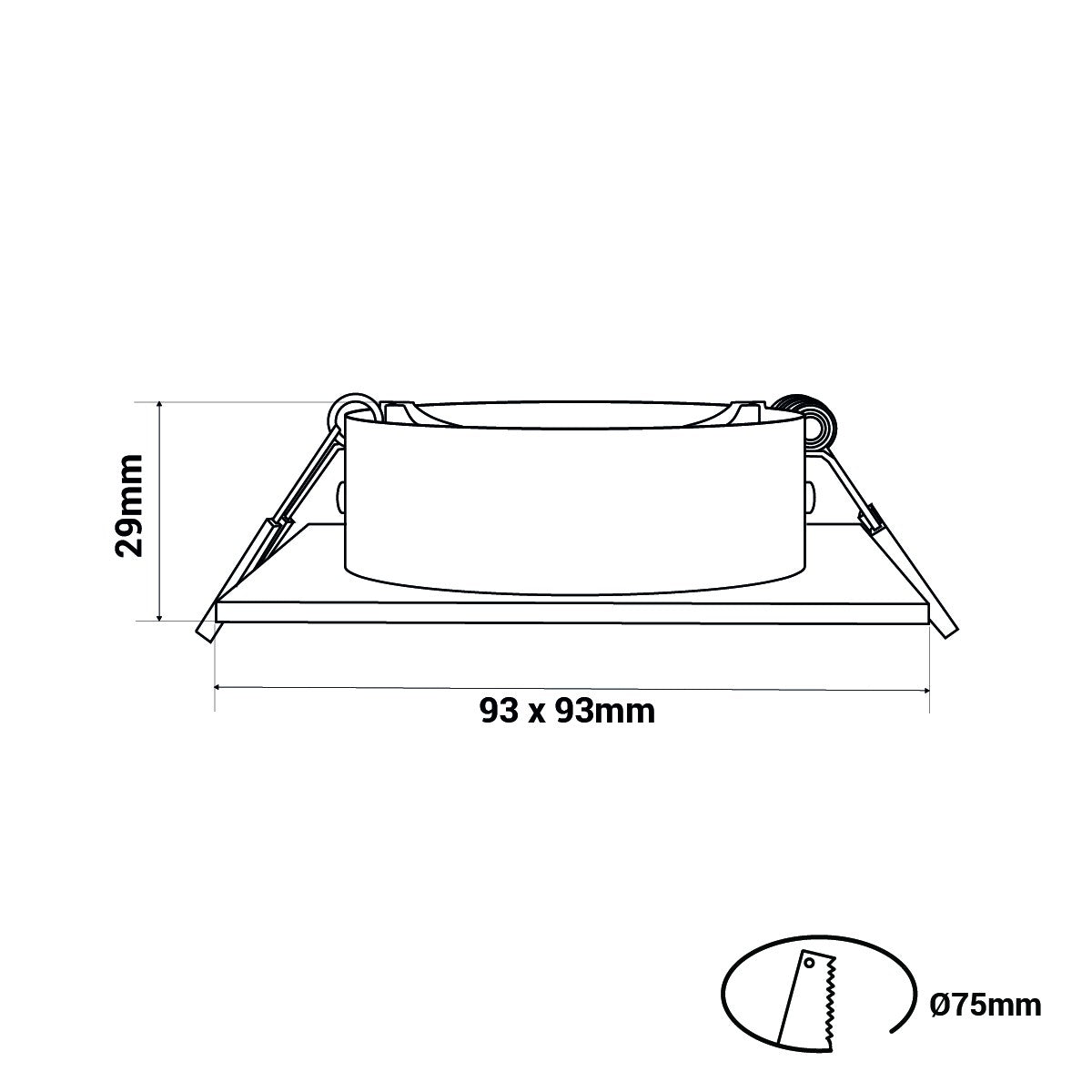 Aro downlight cuadrado basculante para bombilla GU10/MR16 - Corte Ø75mm (17)