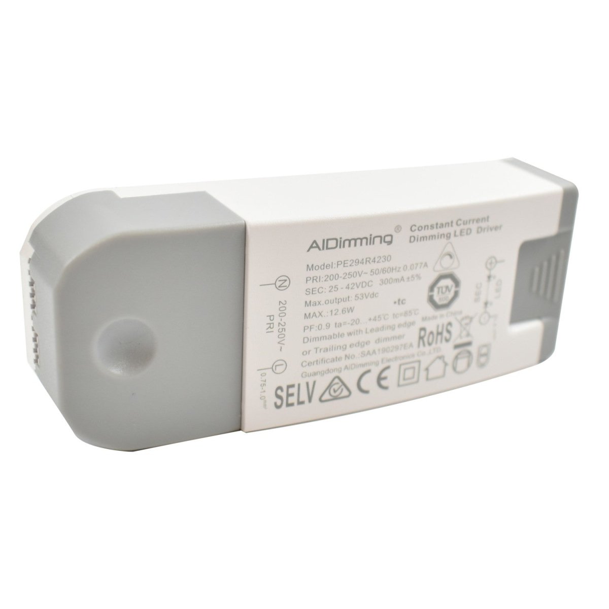 Driver regulable TRIAC corriente constante 25-42V 12.6W 300mA - Barcelona Led-