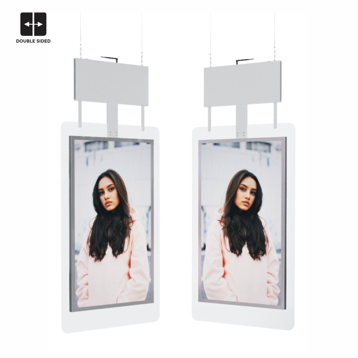 Display publicitario colgante LCD Full HD 55" - Doble cara - IP20 - Barcelona Led-