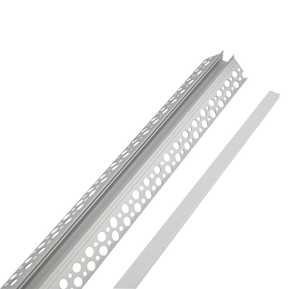 Perfil de aluminio integración escayola/pladur para esquina exterior - Tira LED hasta 10 mm -  2 metros - Barcelona Led-