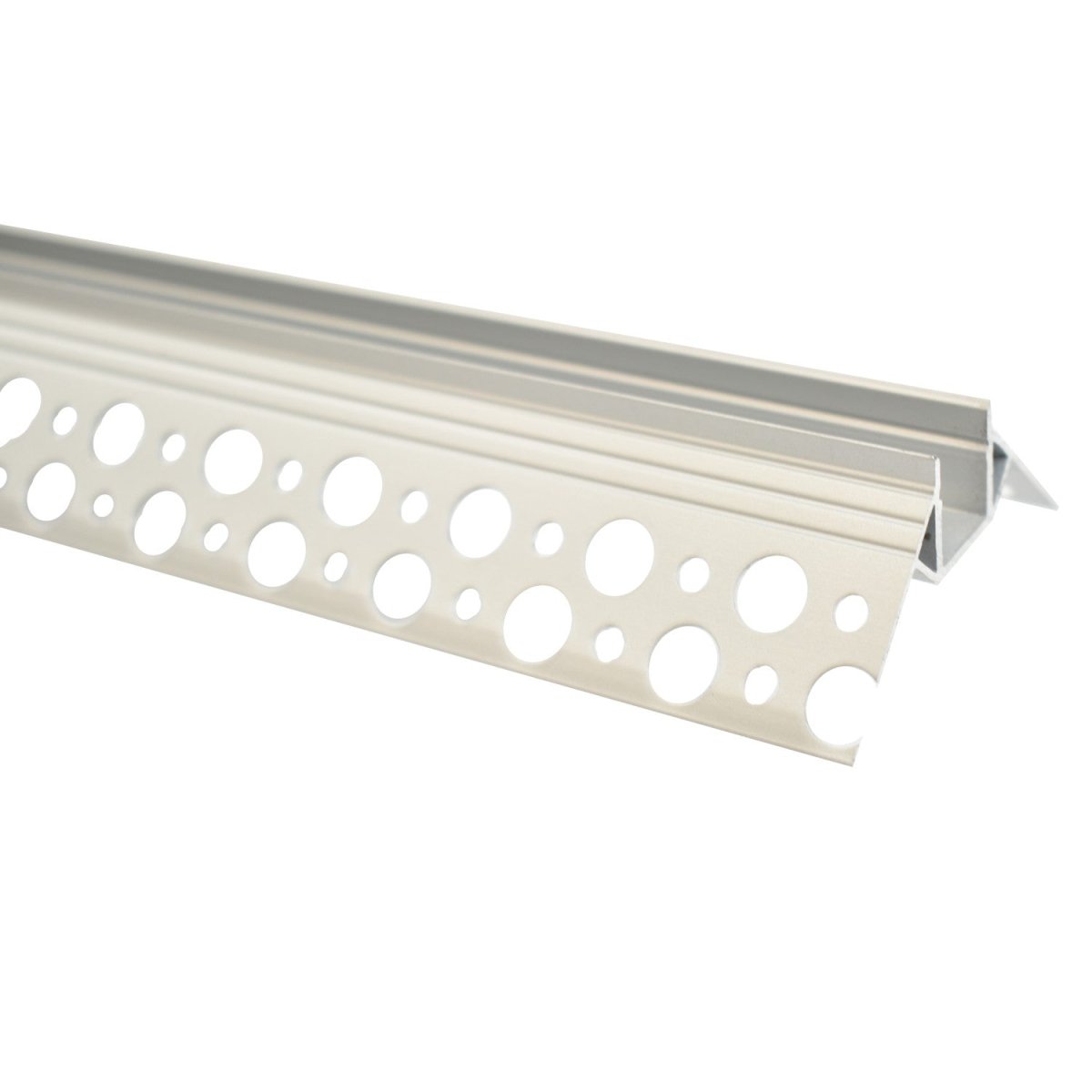 Perfil de aluminio integración escayola/pladur para esquina exterior - Tira LED hasta 10 mm -  2 metros - Barcelona Led-