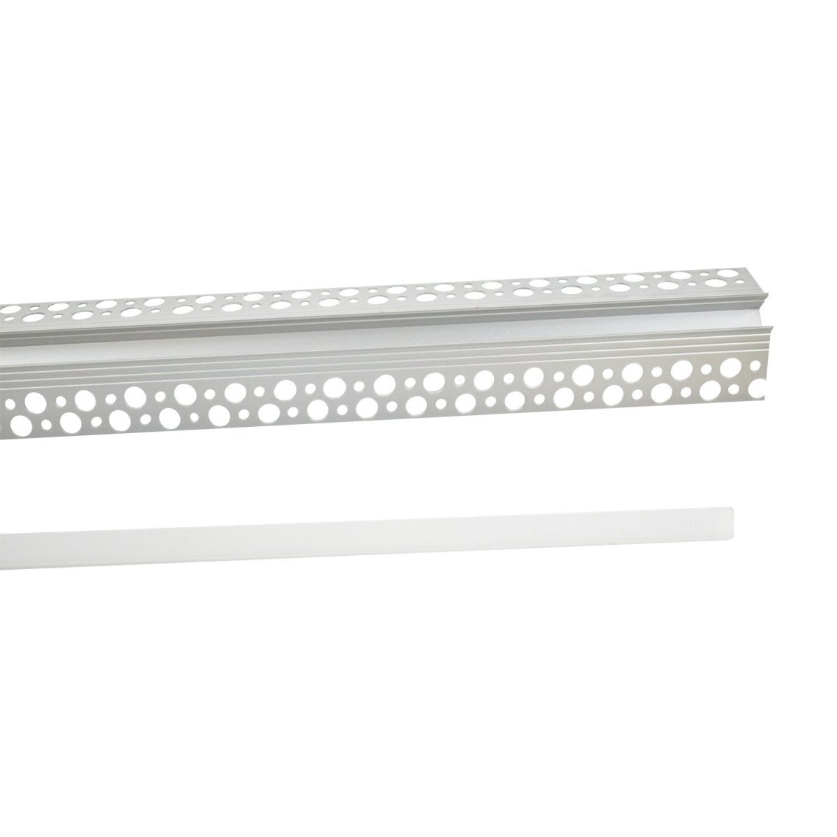 Perfil de aluminio integración escayola/pladur para esquina exterior - Tira LED hasta 10 mm -  2 metros - Barcelona Led-