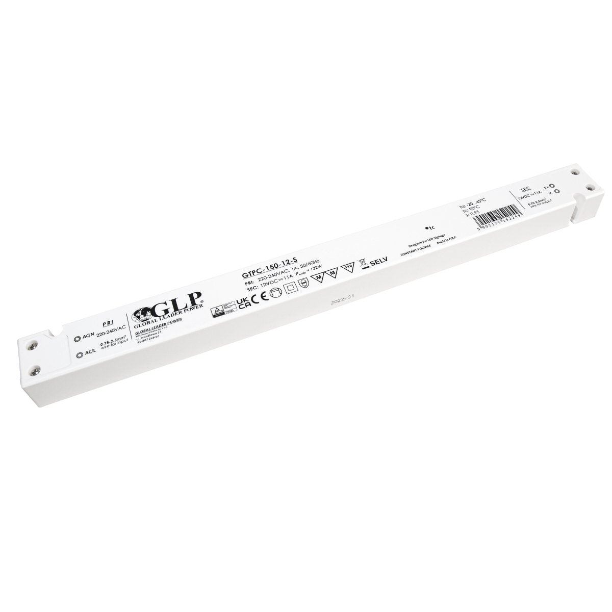 Fuente de alimentación slim 132W 12V 11A - GLP - Barcelona Led-Material eléctrico