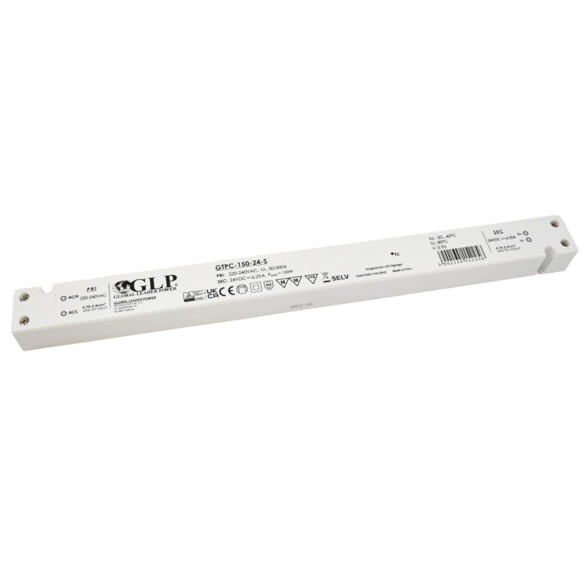Fuente de alimentación Slim 150W 24V 6.25A - GLP - Barcelona Led-Material eléctrico