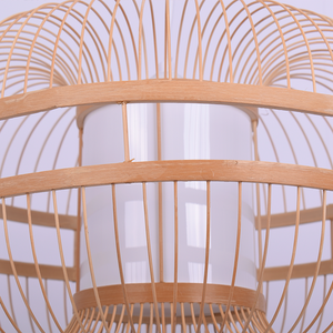 Lámpara colgante japonesa de bambú "Kaizen" con interruptor y enchufe (14)