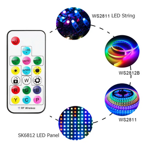 Controlador LED IC pixel RGB/RGBW con mando a distancia RF - 5-24V DC - 2048 pixeles (2)