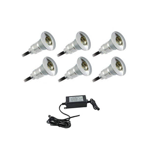 Kit de 6 luces de escalera 0,3W 12V-DC Ø26x41mm (3)