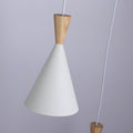 Metal and wood triple pendant light - 