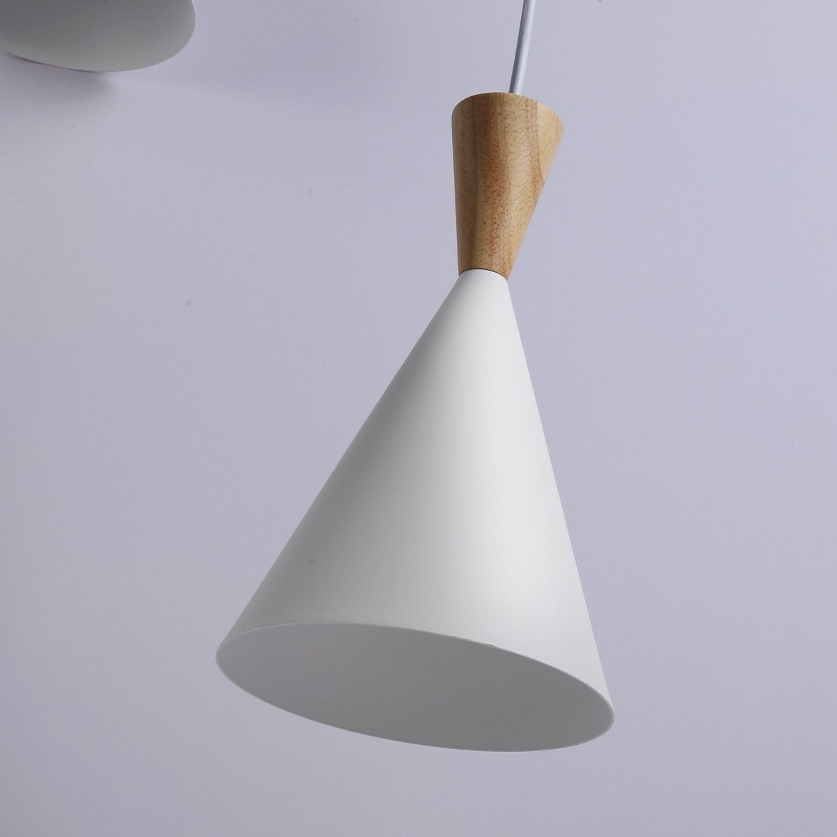 Lámpara colgante triple de metal y madera "Lima" - Barcelona Led-Decoración