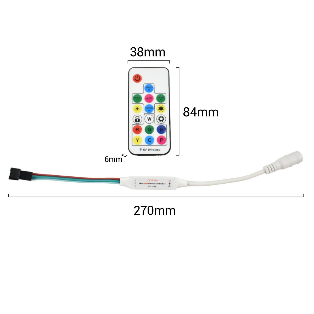 Controlador LED IC pixel RGB/RGBW con mando a distancia RF - 5-24V DC - 2048 pixeles (4)