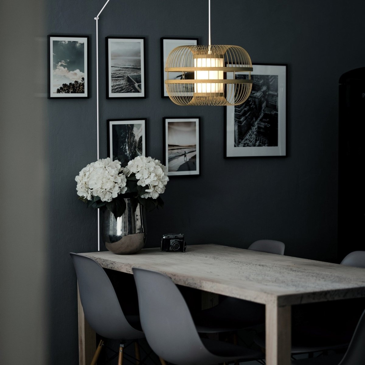 Lámpara colgante japonesa de bambú "Kaizen" con interruptor y enchufe - Barcelona Led-Decoración