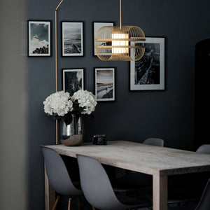 Lámpara colgante japonesa de bambú "Kaizen" con interruptor y enchufe (24)