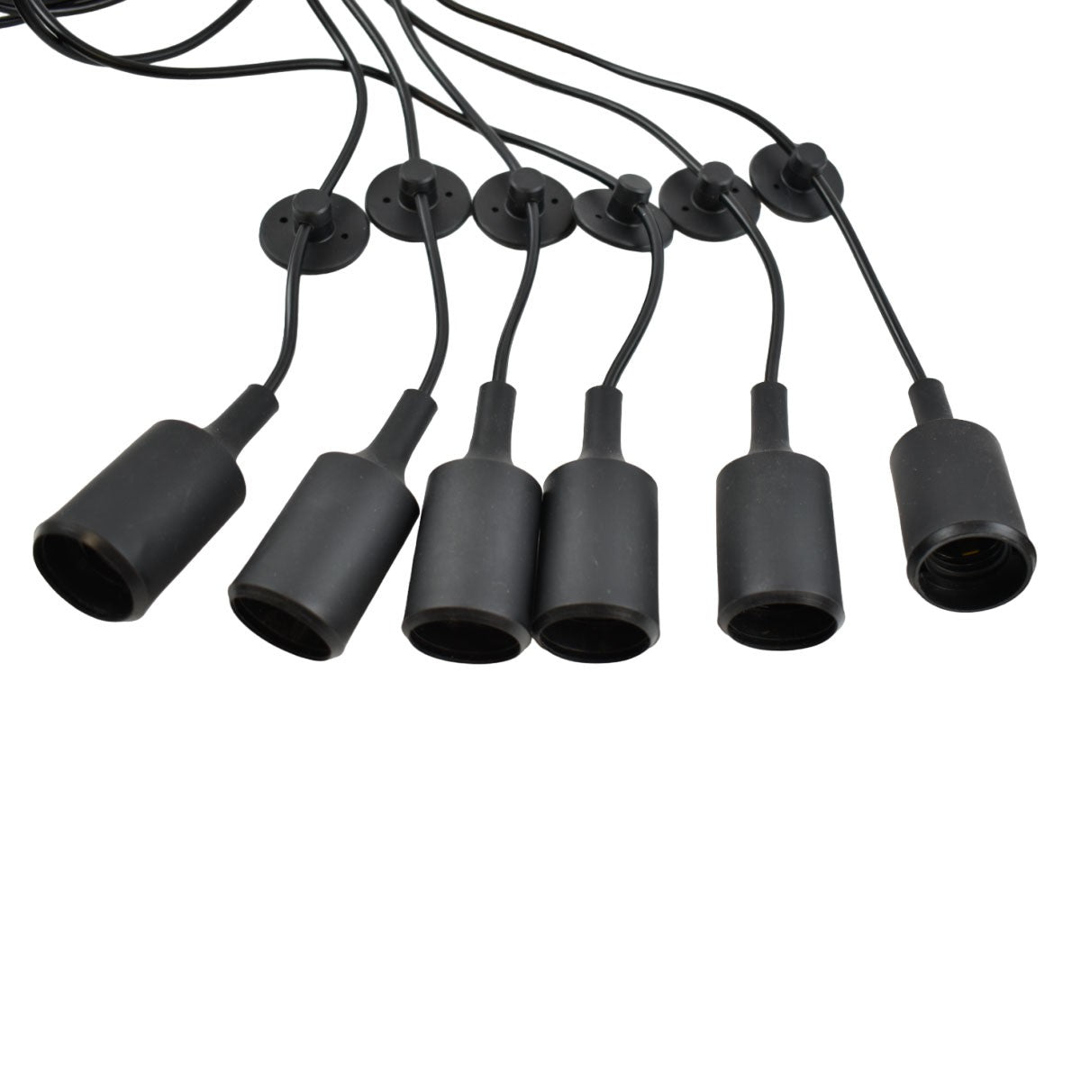 Lámpara araña colgante negra "Lumière" para 6 bombillas E27 – Estilo vintage (4)