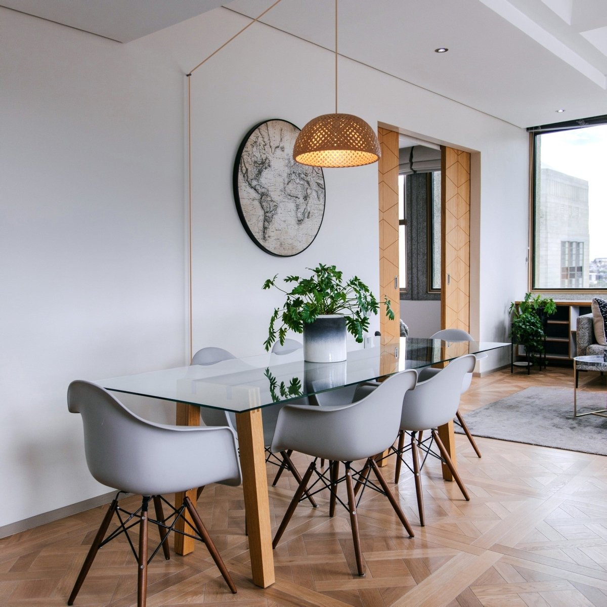 Lámpara colgante de mimbre con interruptor y enchufe "Hanna" - Barcelona Led-Decoración