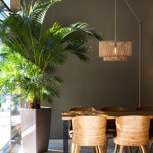 Lámpara colgante de yute "Bali" con interruptor y enchufe (1)