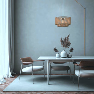 Lámpara colgante de yute "Bali" con interruptor y enchufe (22)