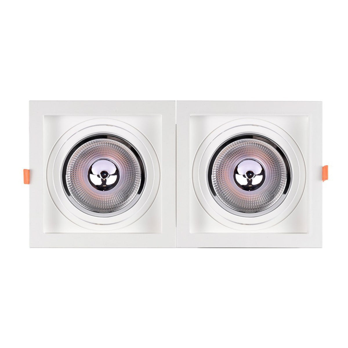 Pack x 2 - Aro downlight cuadrado tipo cardan para bombilla QR111 o AR111 - Corte 155 x 155 mm (10)