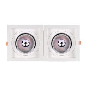 Pack x 2 - Aro downlight cuadrado tipo cardan para bombilla QR111 o AR111 - Corte 155 x 155 mm (10)