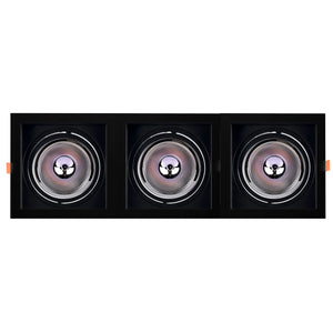 Pack x 3 - Aro downlight cuadrado tipo cardan para bombilla QR111 o AR111 - Corte 155 x 155 mm (9)