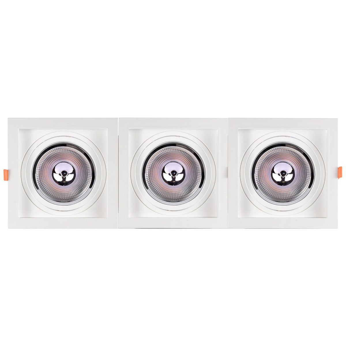 Pack x 3 - Aro downlight cuadrado tipo cardan para bombilla QR111 o AR111 - Corte 155 x 155 mm (12)