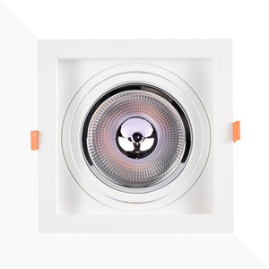 Pack x 4 - Aro downlight cuadrado tipo cardan para bombilla QR111 o AR111 - Corte 155 x 155 mm (2)