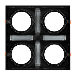 Pack x 4 - Aro downlight cuadrado tipo cardan para bombilla QR111 o AR111 - Corte 155 x 155 mm (4)