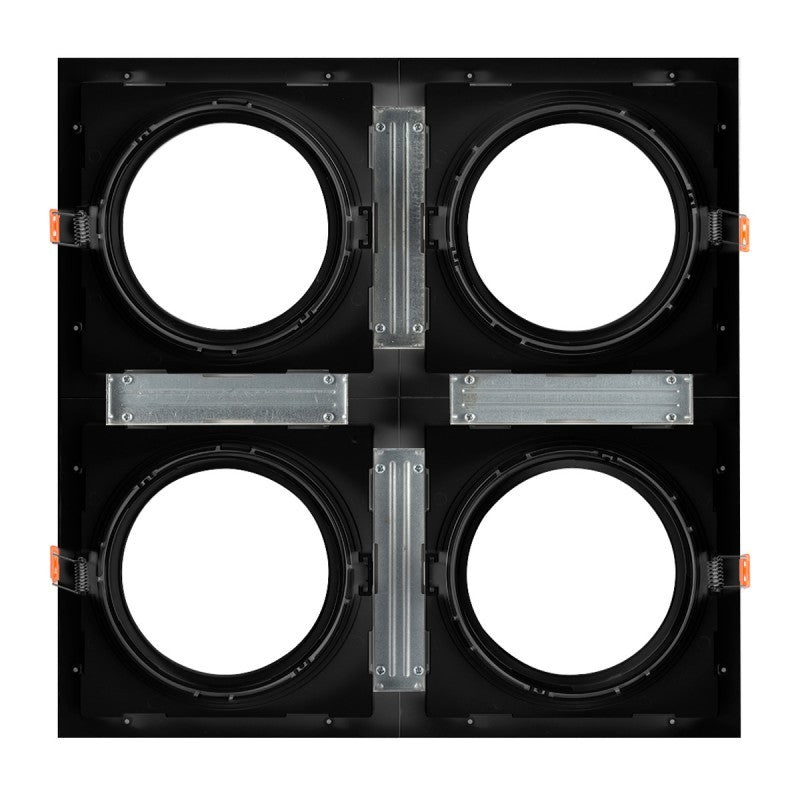 Pack x 4 - Aro downlight cuadrado tipo cardan para bombilla QR111 o AR111 - Corte 155 x 155 mm (4)