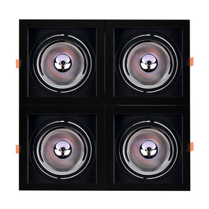 Pack x 4 - Aro downlight cuadrado tipo cardan para bombilla QR111 o AR111 - Corte 155 x 155 mm (17)