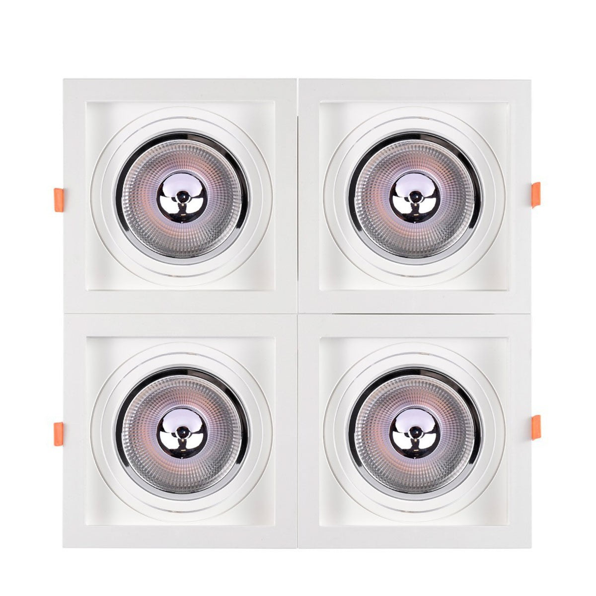 Pack x 4 - Aro downlight cuadrado tipo cardan para bombilla QR111 o AR111 - Corte 155 x 155 mm (21)