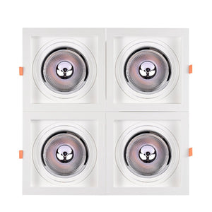 Pack x 4 - Aro downlight cuadrado tipo cardan para bombilla QR111 o AR111 - Corte 155 x 155 mm (21)