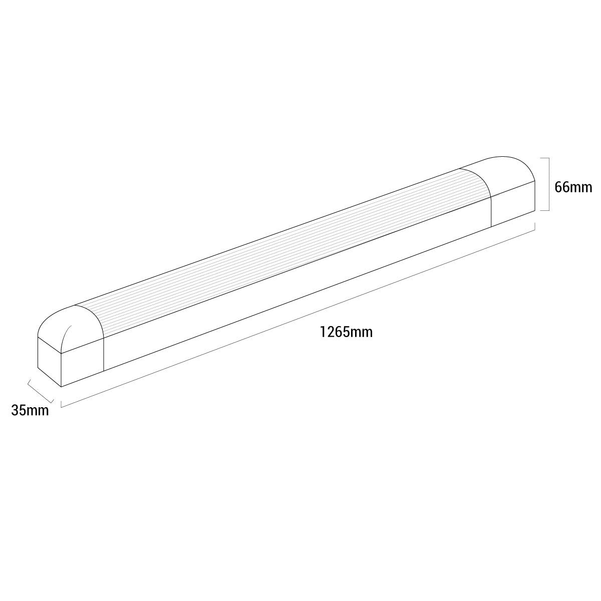 Regleta para tubo LED T8 con difusor - 120cm (1)