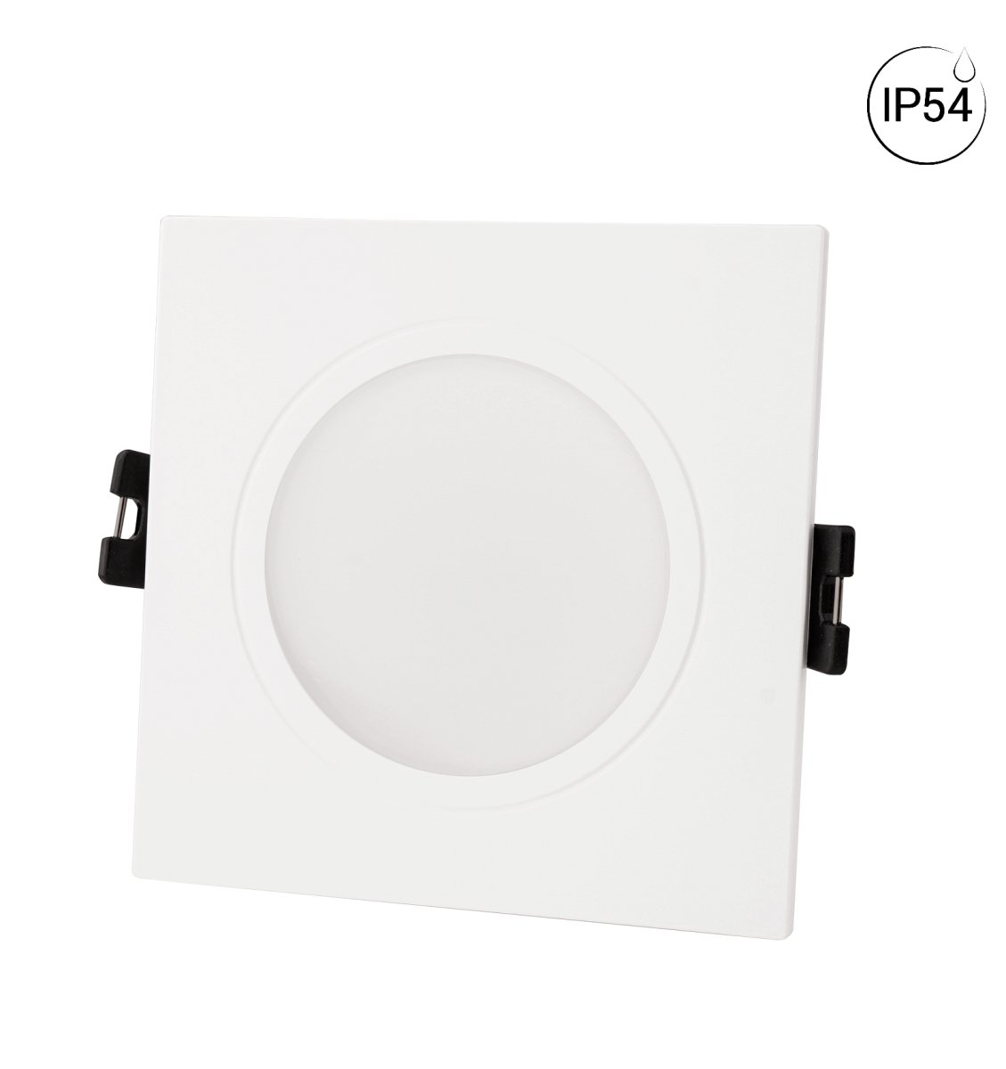 Aro downlight cuadrado para bombilla GU10/MR16 - Difusor opal - Corte Ø 75-80 mm - IP54 - Barcelona Led-