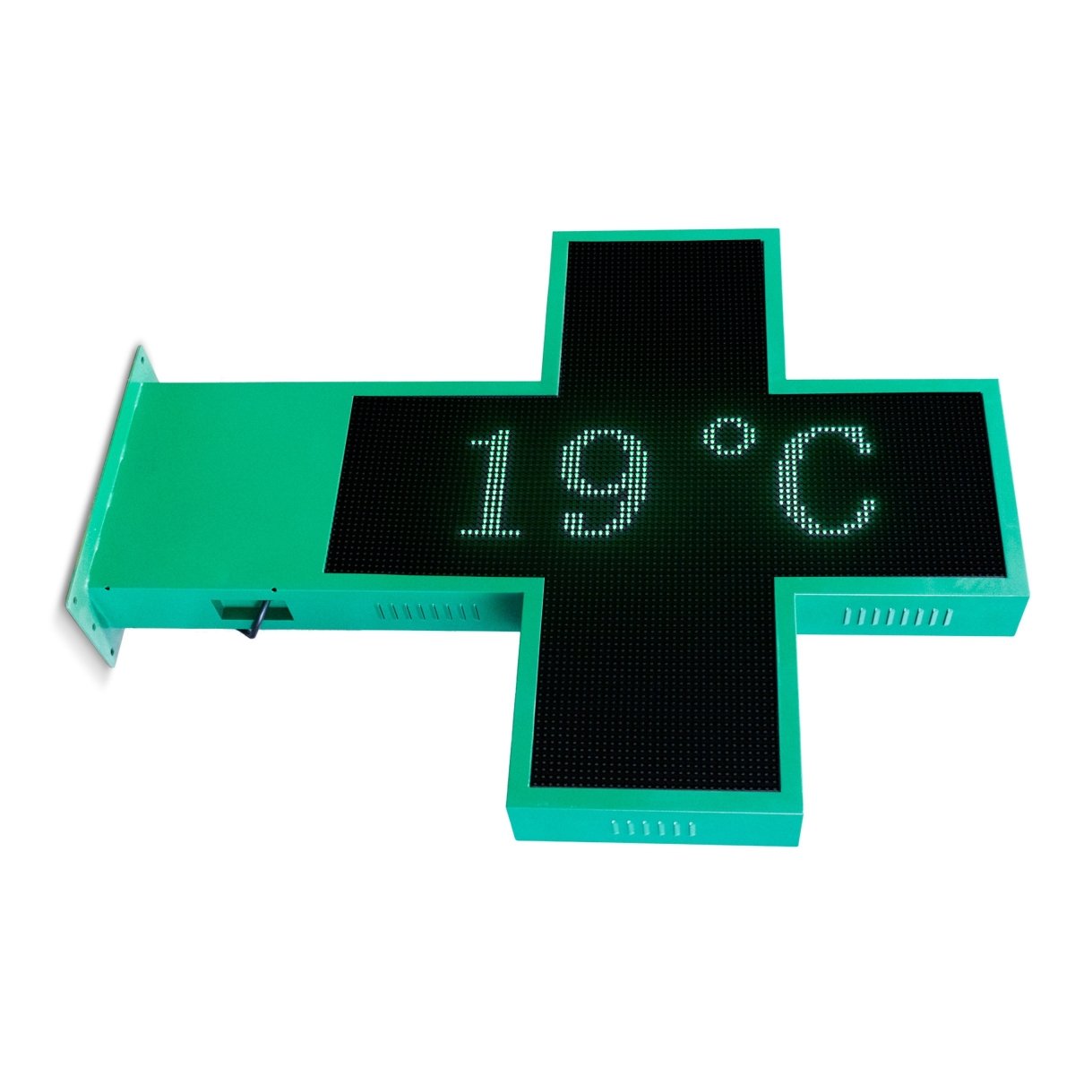 Cruz de farmacia LED monocolor verde programable P10 - Exterior - 96x96cm - Barcelona Led-Signage