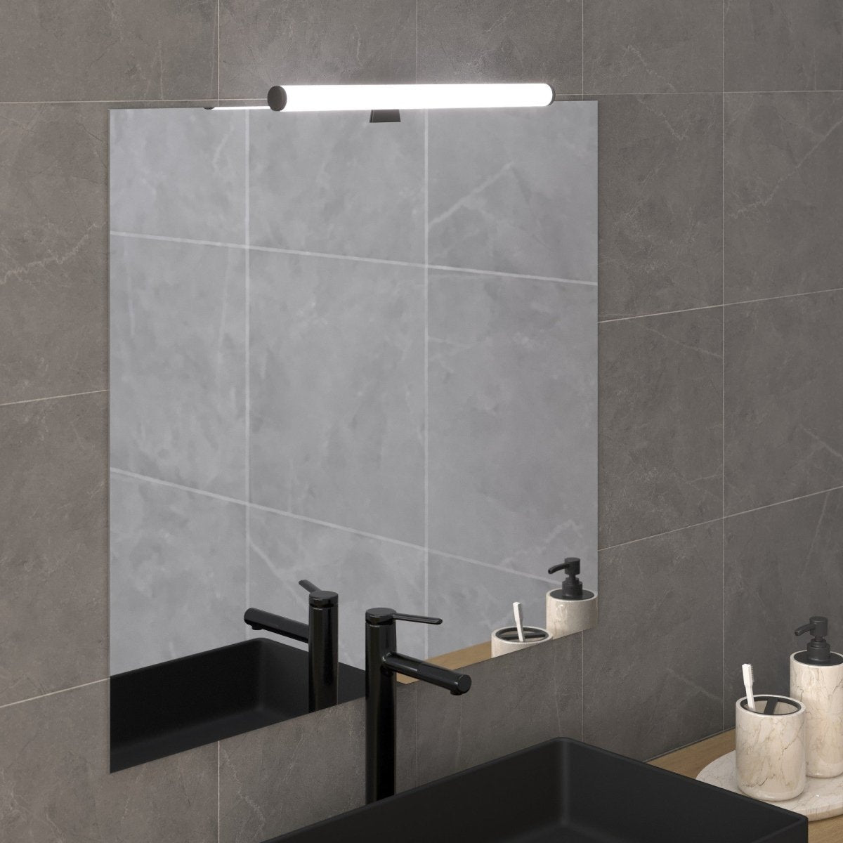 Aplique espejo baño LED tubular - 30cm - 5W | 3 formas de fijación - Barcelona Led-