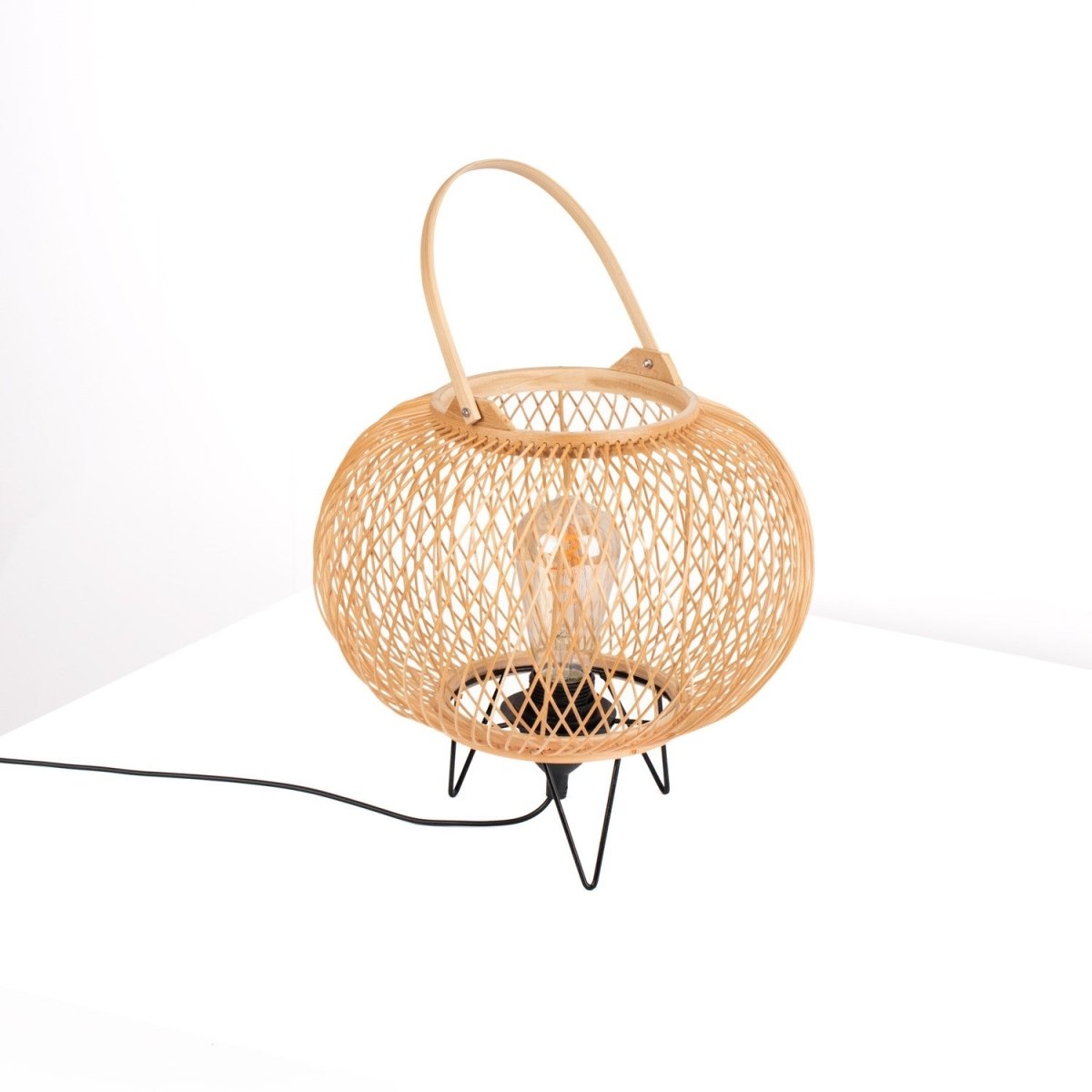 Lámpara de mesa de bambú "Sendai" - E27 - Barcelona Led-Decoración