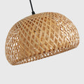 Wood and wicker floor lamp 