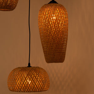 Lámpara colgante mimbre triple "Trisa" - 3xE27 (13)
