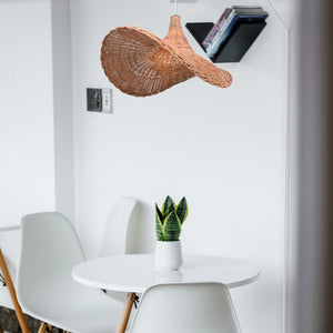 Lámpara colgante de mimbre "Tien" con interruptor y enchufe (21)