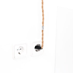 Lámpara colgante de mimbre "Samoa" con interruptor y enchufe (8)