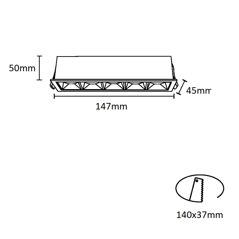 Foco lineal LED empotrable 10W - Chip OSRAM - UGR18 - CRI90 (2)