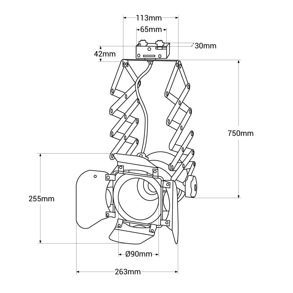 Foco carril trifásico orientable y extensible "Cinema" - E27 (11)