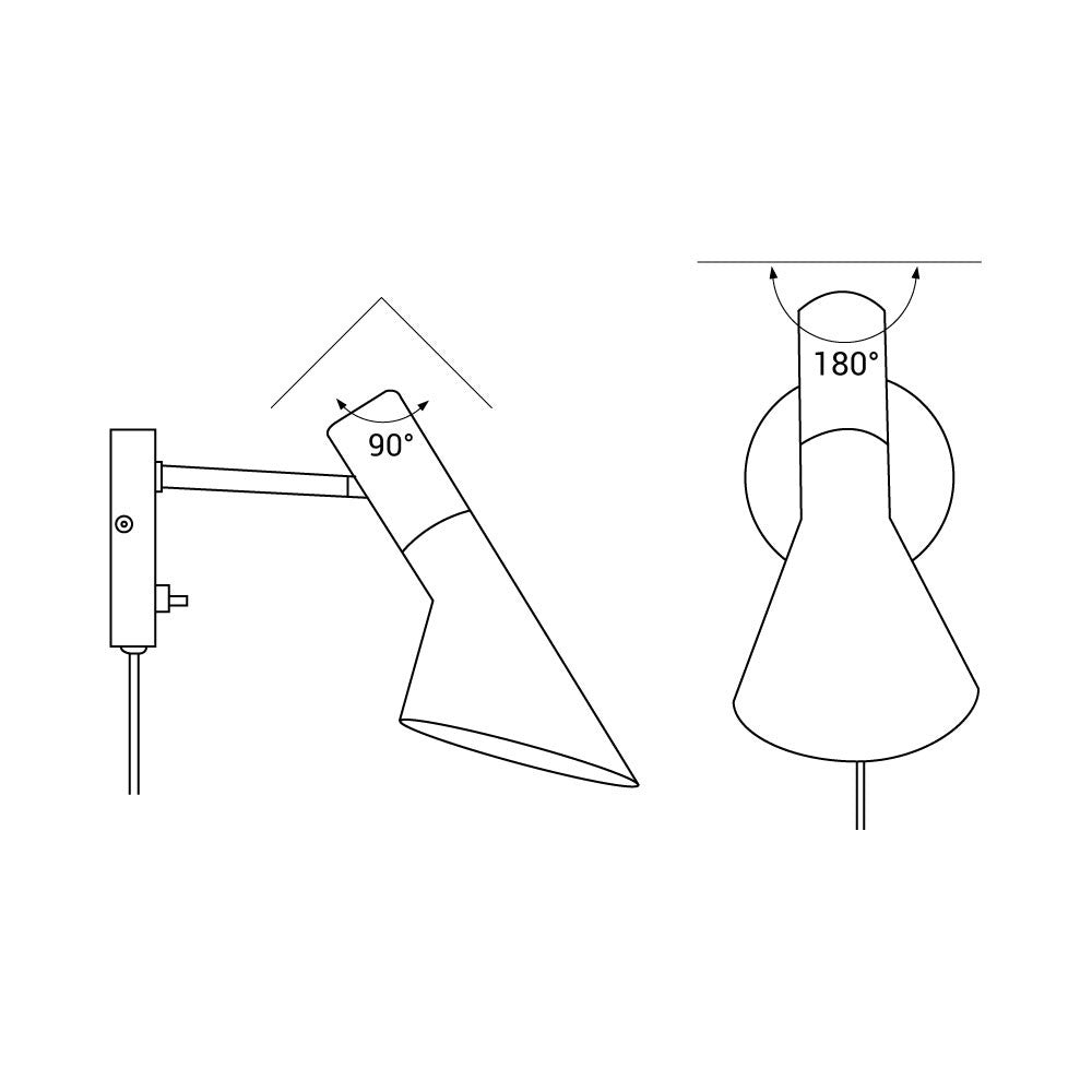 Aplique de pared diseño con cable y enchufe "Marlene" (18)