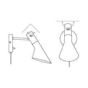 Aplique de pared diseño con cable y enchufe "Marlene" (18)