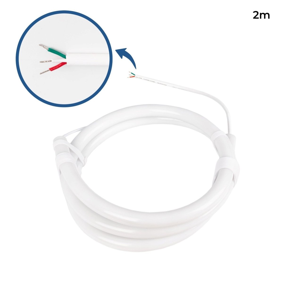 Neón LED flexible RGB inteligente IC - 360º circular - Ø22mm - 2 metros - 12V DC - 28W/m - IP65 - Barcelona Led-