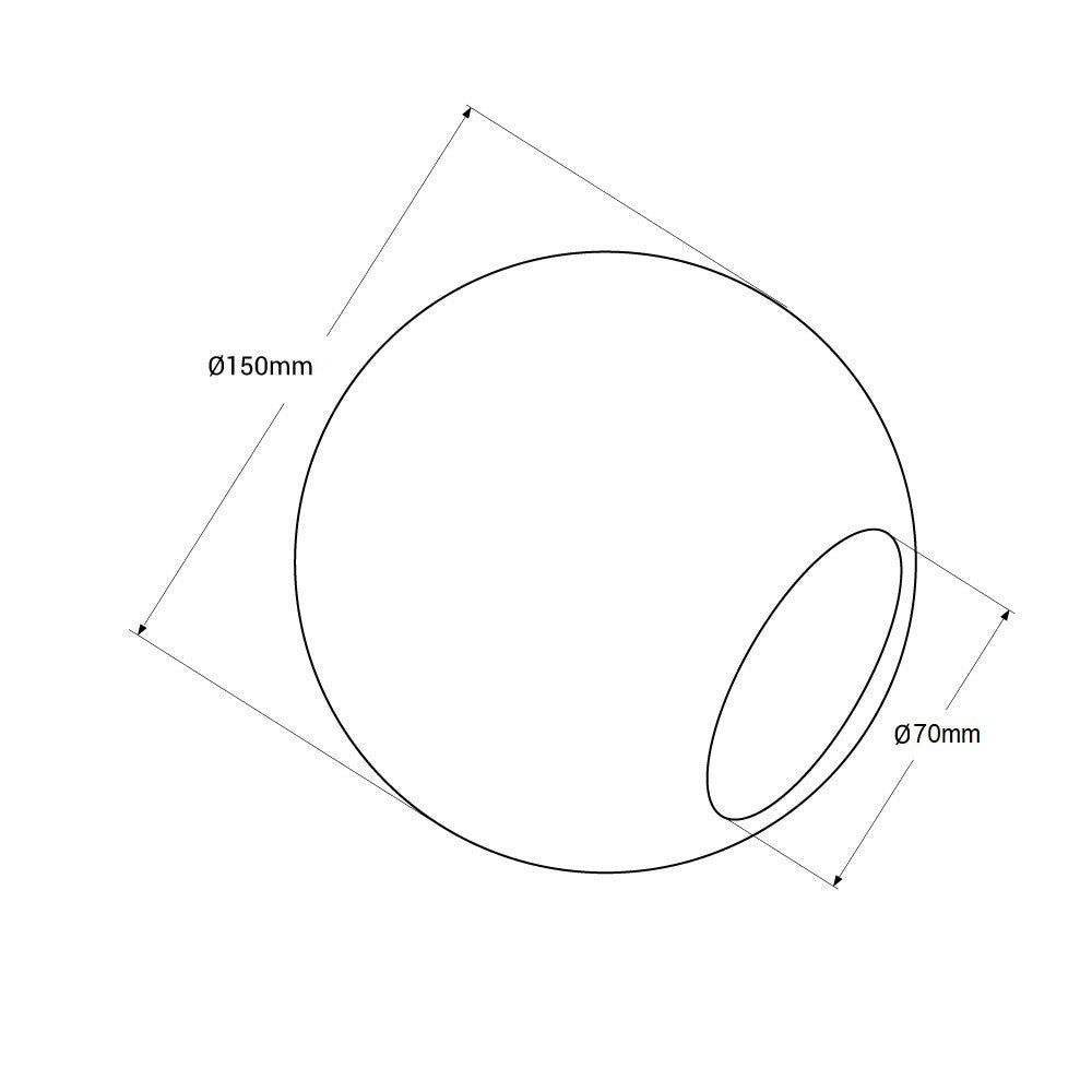 Bola de cristal opalino para recambio - Ø150mm (2)