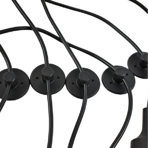 Lámpara araña colgante negra "Lumière" para 6 bombillas E27 – Estilo vintage (8)