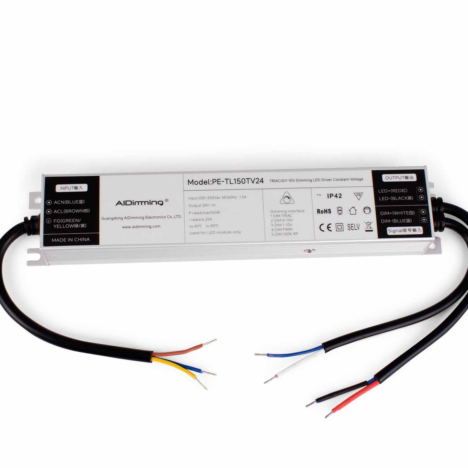 Fuente de alimentación dimmable TRIAC/0-10V  200-250V - Salida 24V - 6.25A - 150W