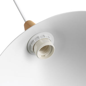 Lampara colgante doble metal y madera  "Selroom" - Blanco - 2xE27 (7)